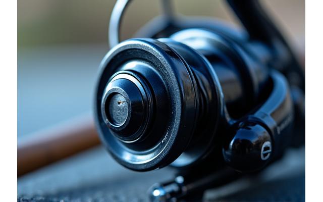 Lightweight fishing reel with smooth turning handle.